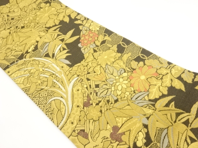 JAPANESE FUKURO OBI / WOVEN FLOWERS